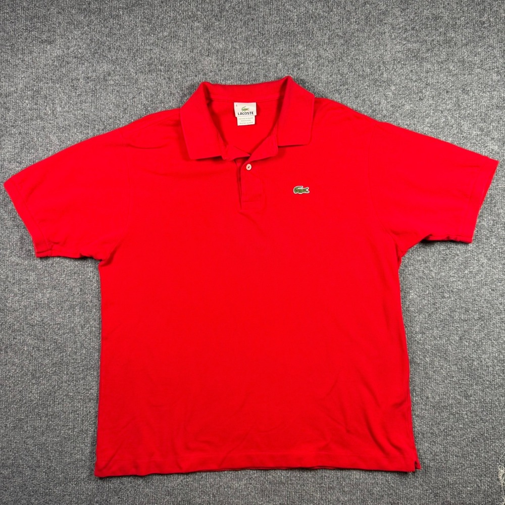 Lacoste Polo Shirt Mens 6 XL Red Short Sleeve Pique Classic Fit Logo